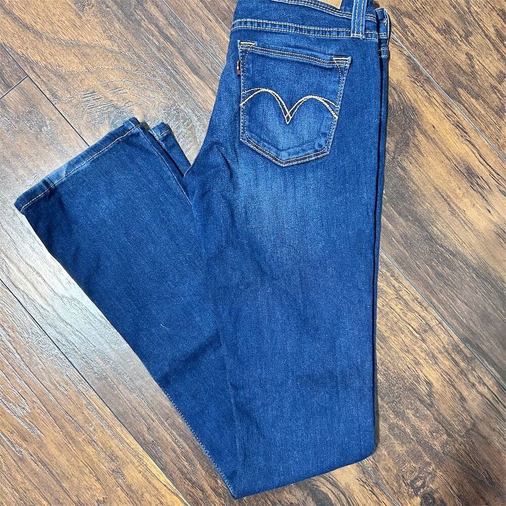 Levi's Women's Straight Jeans Size 9/29 Medium-Dark Wash Blue Denim ✨ - Picture 3 of 4